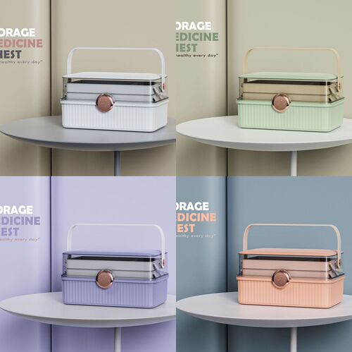 Large medical box home decoration large capacity dormitory first aid medical box medicine multi-layer portable storage medicine box