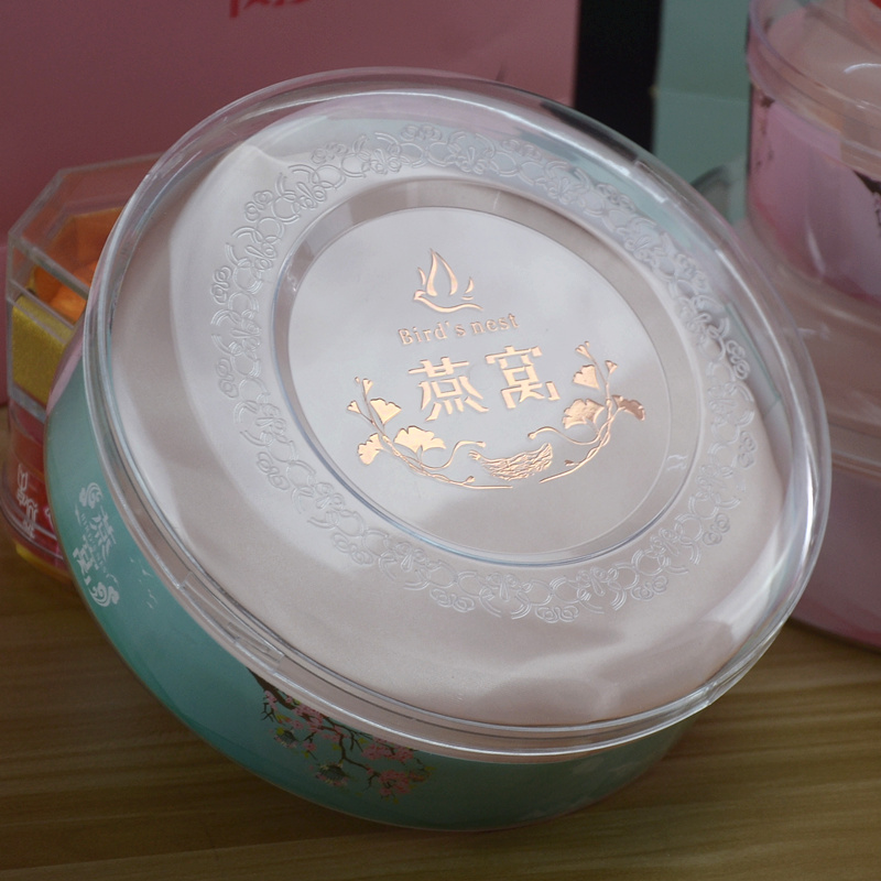 Caja completa de nido de pájaros Caja interna de plástico Caja de regalo de nido de pájaros Caja redonda transparente Caja de forro de nido de pájaros