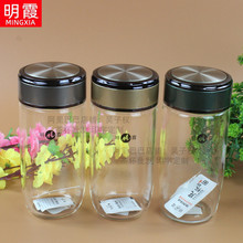 明霞单层鹅蛋大肚玻璃茶水杯子定印字广告礼品印logo大容量3418