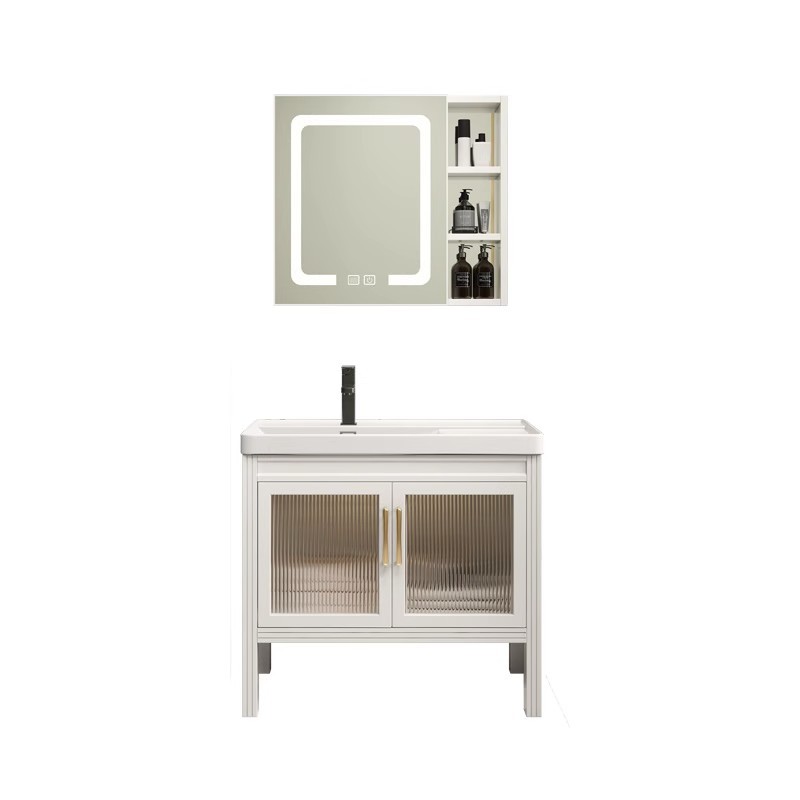 Moderno minimalista tipo de piso 40cm de ancho gabinete de baño mesa de lavado lavabo gabinete de baño combinación lavabo de baño