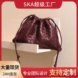 小众设计真皮女包高级感轻奢羊皮编织包手工通勤包包斜挎女士手提