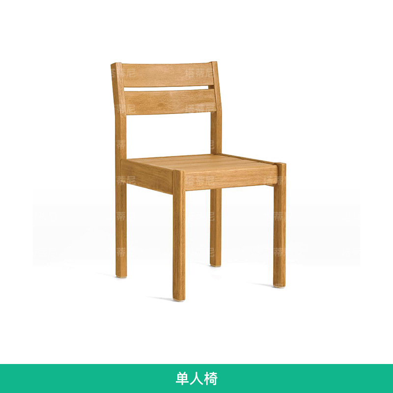 Mesas y sillas para exteriores, jardín con patio, conjunto de muebles de ratán impermeables y resistentes al sol, terraza de villa, banco largo de madera maciza.