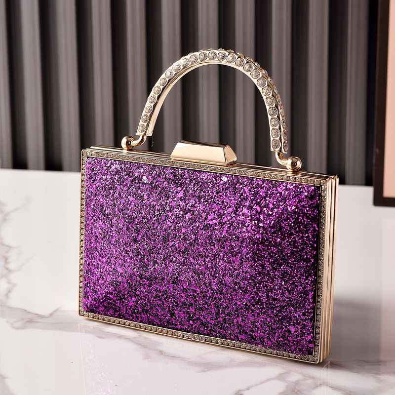 Nueva bolsa de cena de sequillas de oro de alto nivel Europa y América de moda transfronteriza con diamantes de mano bolsa de vestido de fiesta fábrica directa