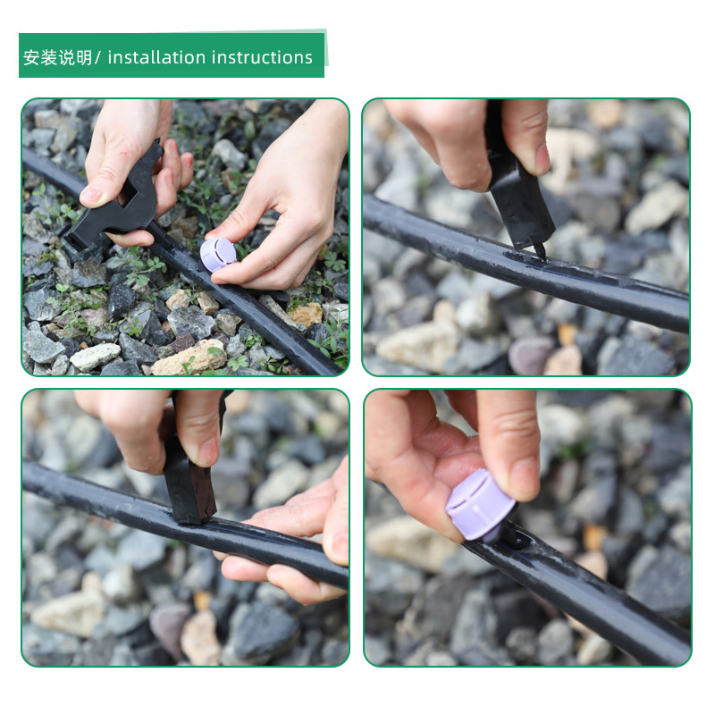 5 agujeros goteo púrpura compensación de presión ahorro de agua goteo ajustable accesorios de irrigación por goteo no incluidos impuestos