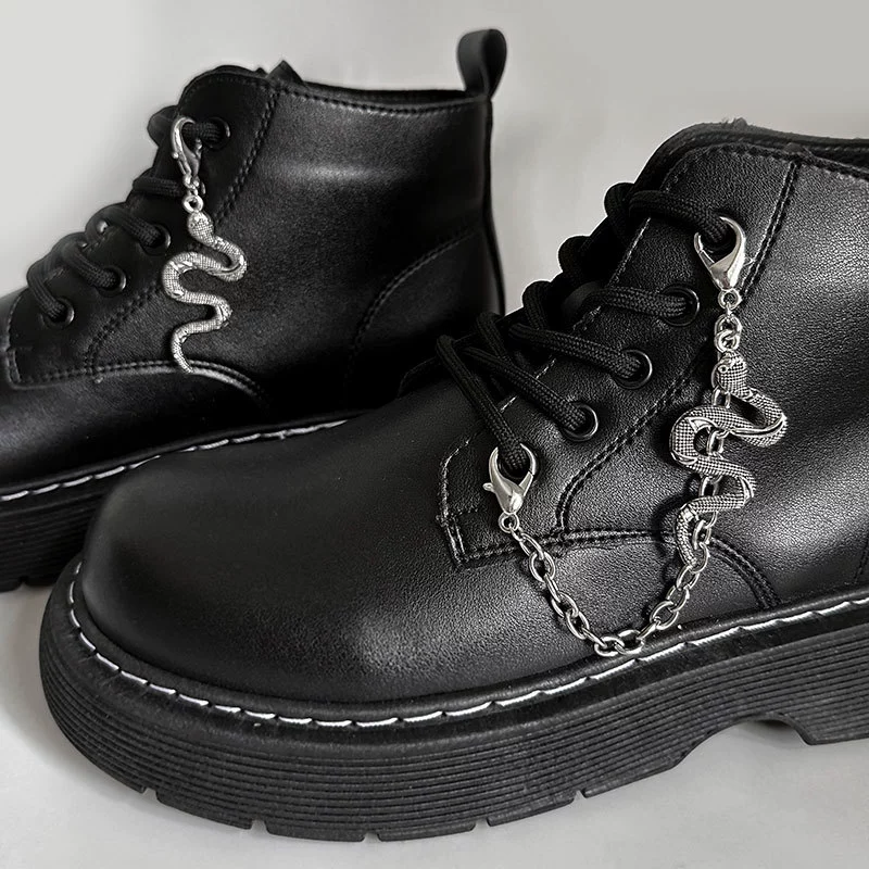 Обруч для обуви (Martens) из нержавеющей стали, модный аксессуар для обуви, дизайны черепа/скелета и змея