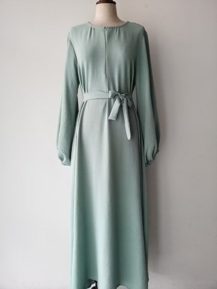 Women's Casual Dress With Cuffed Sleeves, Solid Color, Simple Elegant Daily Wear Tunic_ecoleips.com