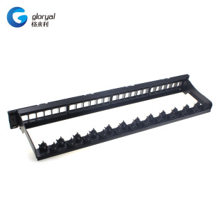 24-Port Unshielded Blank Faceplate with Cable Management Rack Network Patch Panel