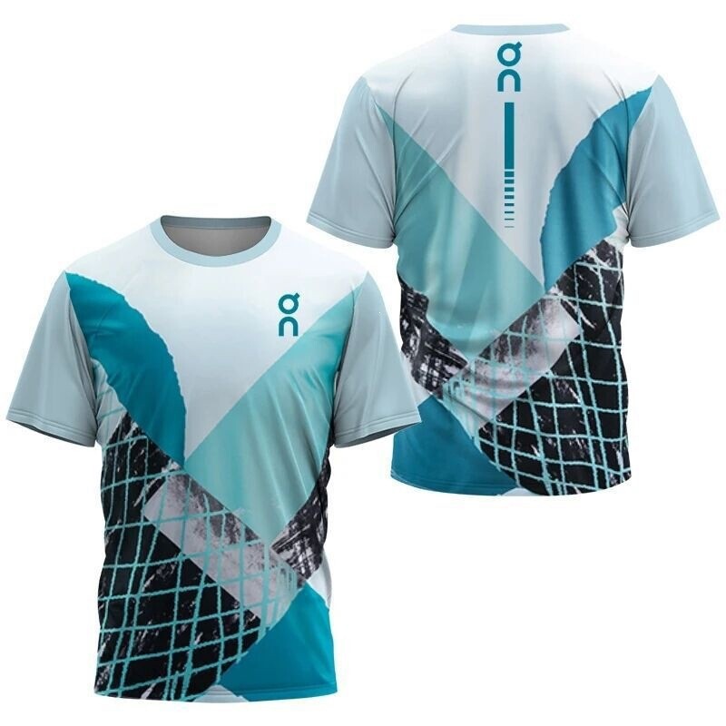 Men's Short-Sleeved T-Shirt Summer Digital Print Round Neck Drop Shoulder Sleeves Mesh Fabric Antibacterial Large Size Top Men's Short-Sleeved T-Shirt Summer Digital Print Round Neck Drop Shoulder Sleeves Mesh Fabric Antibacterial Large Size Top