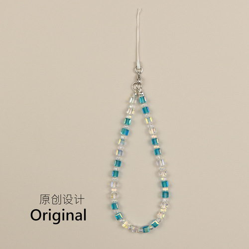 Original DIY Crystal Phone Chain Beads Luxury Women's Niche Pendant Bag Strap High-End Pink Pendant Wholesale