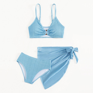 New Teenager Bikini Split Beach Seaside Vacation Three-piece Suit High-end Hot Spring Swimsuit for Women