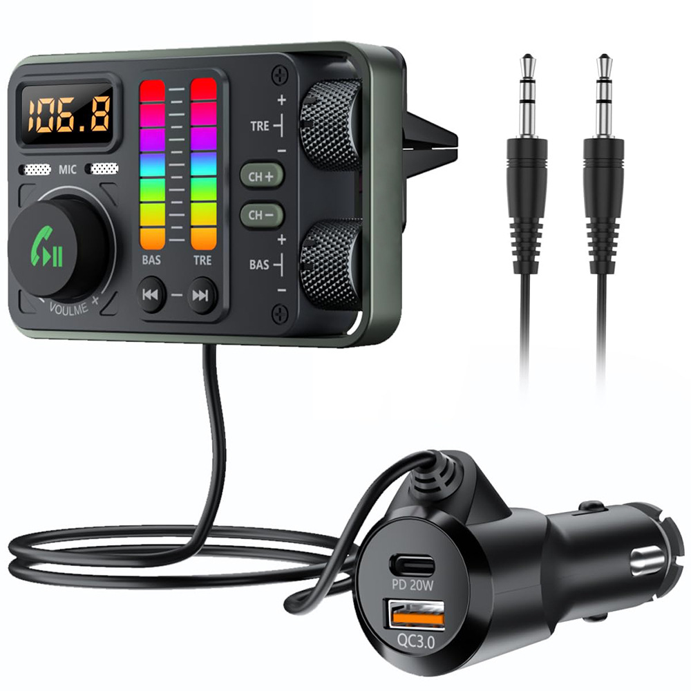 Chezai MT03 Car MP3 Bluetooth Player AUX Cigarette Lighter Car Charger (Car mp3)