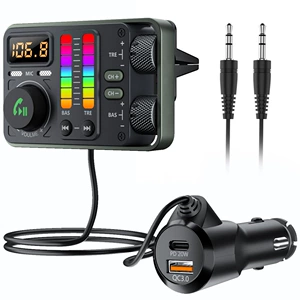 MT03 avtomobil MP3 Bluetooth pleyer sabvufer AUX siqaret alışqanı sürətli şarj FM ötürücü