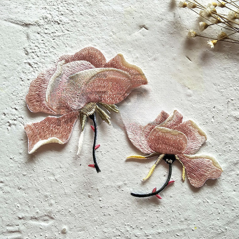 刺绣贴花朵风时尚布贴小号羽绒服衣服修补破洞diy补丁贴