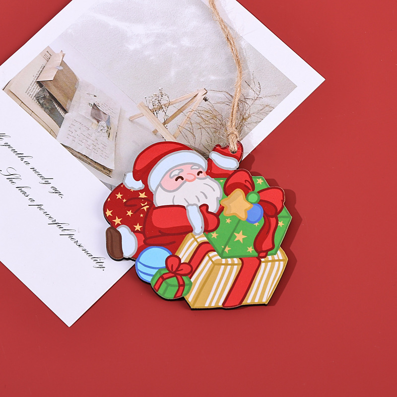 木製クリスマスツリーペンダントクリエイティブホーム手描き装飾クリスマス要素 diy 空白胚ペンダント小さな木片|undefined