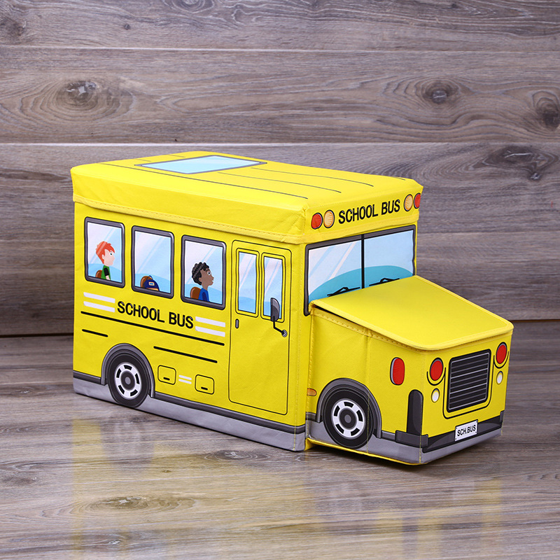 厂家直销儿童玩具收纳凳卡通车头收纳盒折叠储物家居用品可折叠