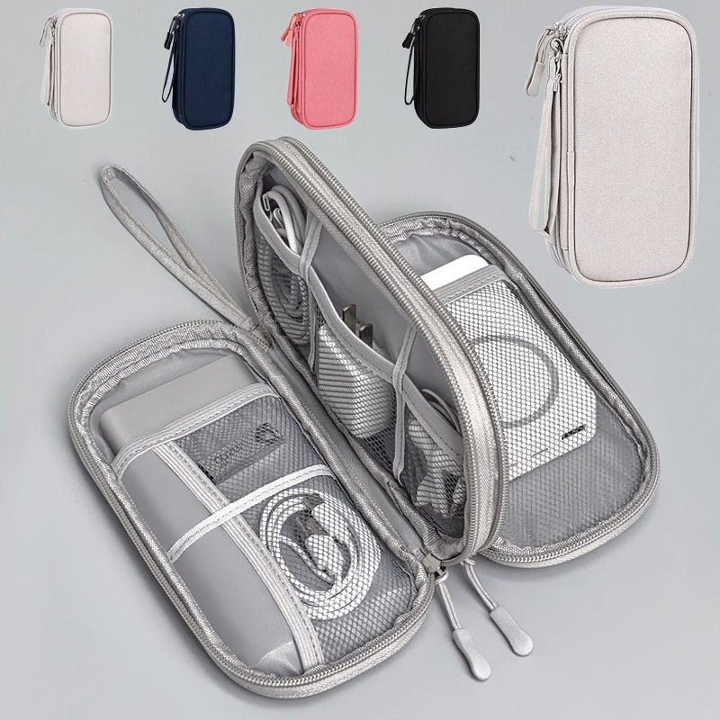 Cationic Digital Accessories Storage Bag Headset Power Supply Data Cable Organize Storage Bag Waterproof Double Layer Digital Bag