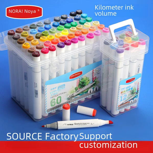 Noya Soft-Tipped Acrylic Markers for Children's Art, Opaque Watercolor Pens for Students, Direct Liquid Acrylic Pens for Hand Drawing