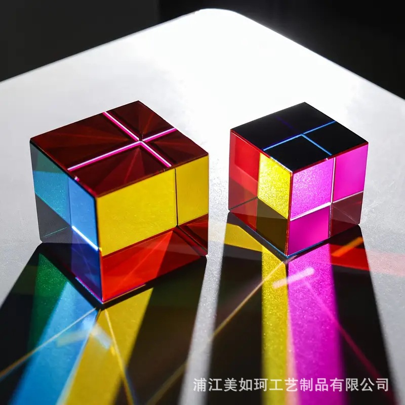 Sol Sol captador de sol colorido cristal cubo de cristal pirámide prisma cubo de mesa decoración para el hogar