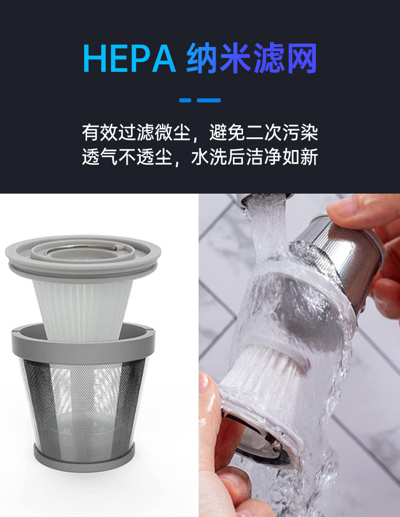 Car Wireless Vacuum Cleaner with 21000Kpa High Suction Power, Three-Speed Adjustment, Lighting, and Four-In-One Car Vacuum Cleaner