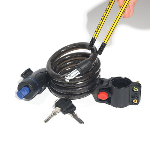 Mountain bike password ring lock Steel wire copper core lock with bracket Cycling equipment portable bicycle lock