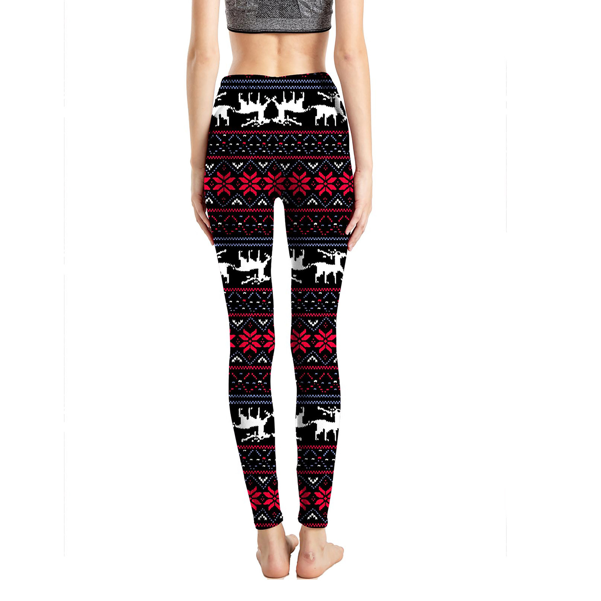182g Weight Ankle-Length Pants Length Spandex, Polyester Fabric Type High Waist Waist Line Leggings Pants Type Stretchy Elasticity Daily Occasion Breathable Function Skinny Fit Type Christmas Festival Snowflake Pattern Winter, Autumn Season Women'S Gender Simple Style Style Women'S Daily Simple Style Snowflake Ankle-Length Leggings 38