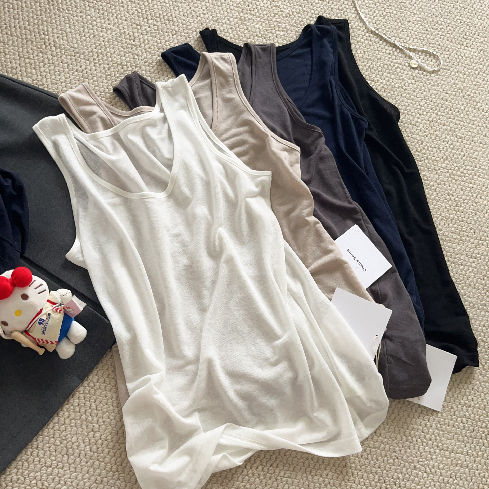 Lyocell Linen Blend Vest for Women, Summer Loose Semi-Sheer Layered Lazy Sleeveless Top Inner Layer Shirt