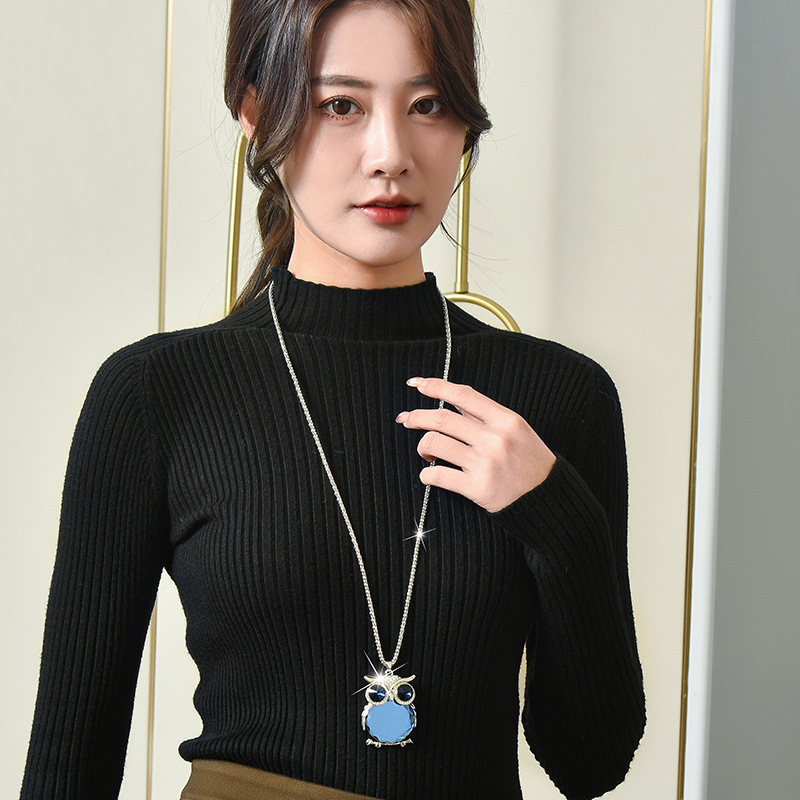 Women's Sparkling Diamond Animal Pendant Necklace Versatile Chain_voghion.com