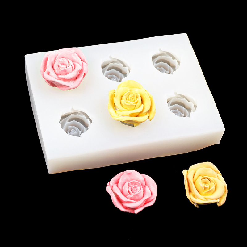 Fondant chocolate Rose forma molde de silicona epoxi aromaterapia hecha a mano decoración la torta vela herramienta para hornear