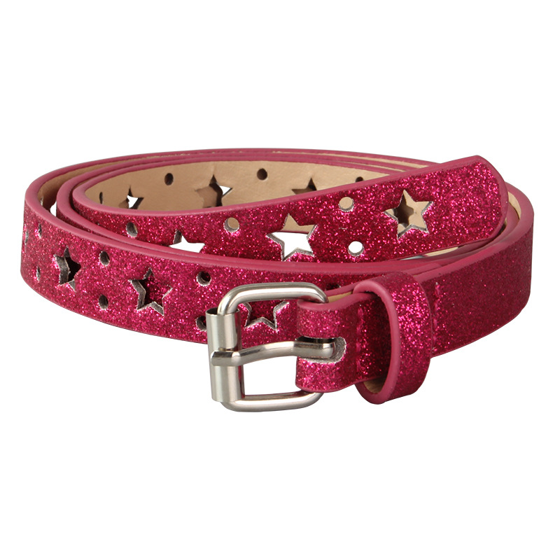 Estilo de comercio exterior personalizado Cinturón fino hueco creativo estrella de cinco puntas cinturón de diseño hueco en forma de corazón al por mayor femenino