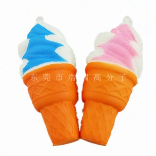 现货PU慢回弹玩具 表情双头甜筒挂件 冰激凌食品钥匙扣