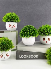 仿真绿植物摆设客厅餐桌创意迷你盆栽塑料假草卧室内装饰品小摆件
