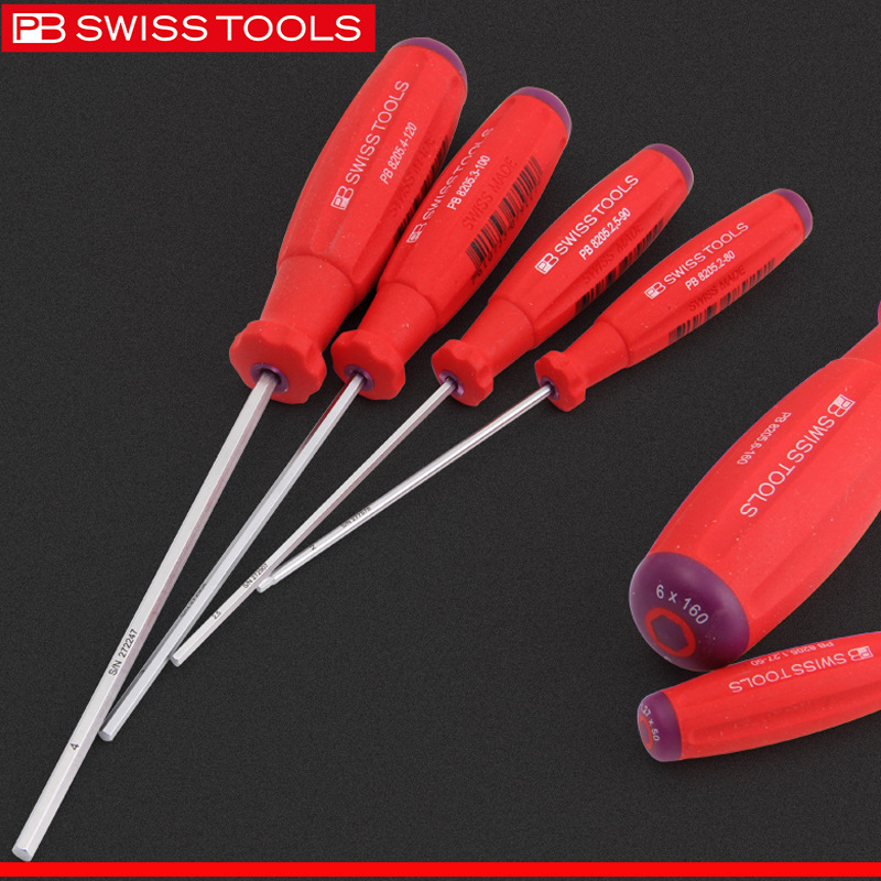 瑞士pb内六角扳手进口防滑柄平头直柄内六角螺丝刀公制手批PB8205