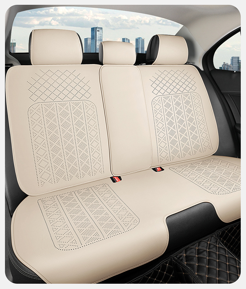 2026 New Model All-Season Universal Cowhide Texture Saddle Pad Multi-Piece Set, Wear-Resistant and Breathable Car Interior Seat Cushion