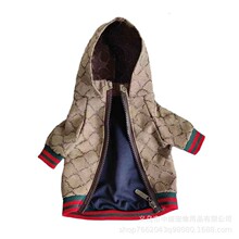 秋冬宠物夹克外套时尚风衣法斗柯基柴犬潮牌狗狗衣服带内衬