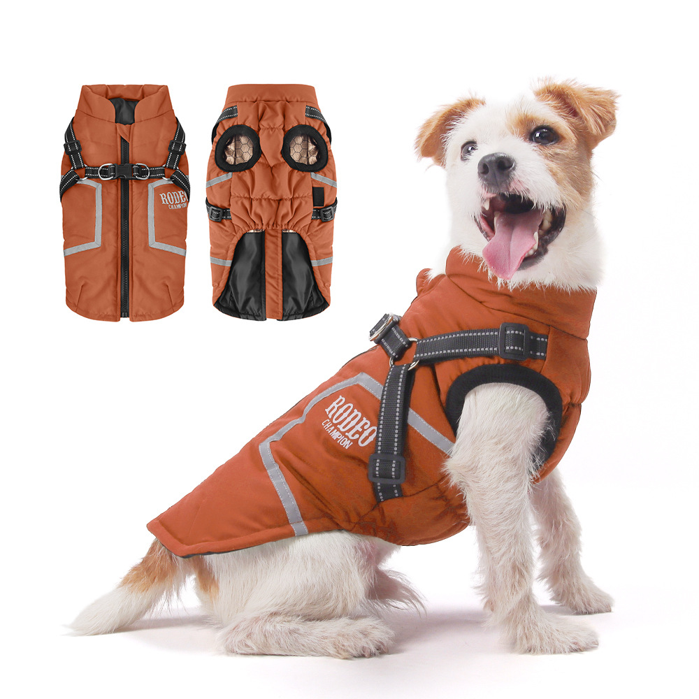Tracción transfronteriza de invierno de algodón impermeable engrosado traje de asalto cinturón de algodón ropa de perro pequeño y mediano al por mayor