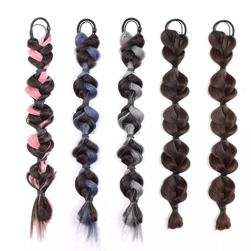 Wig Braid Women's Double Pony Tail Long Strap Boxing Braid Internet Popular Sweet Cool Braid Lantern Bubble Twist Fish Bone Braid Wig Braid Women's Double Pony Tail Long Strap Boxing Braid Internet Popular Sweet Cool Braid Lantern Bubble Twist Fish Bone Braid