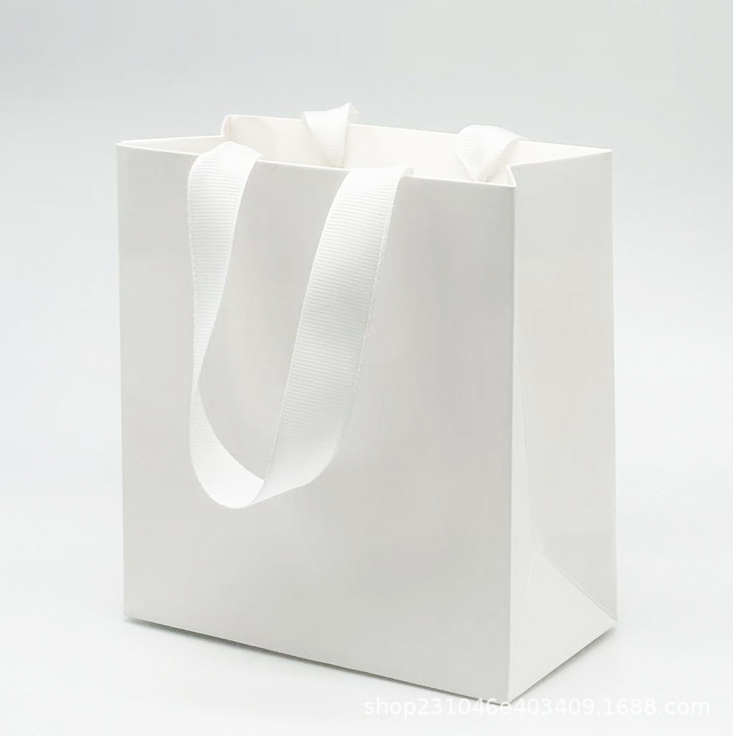 Bolsas de mano sin cintura, bolsas de cartón blanco, bolsas de regalo de Navidad, regalos, tiendas de ropa, logotipo impreso en stock
