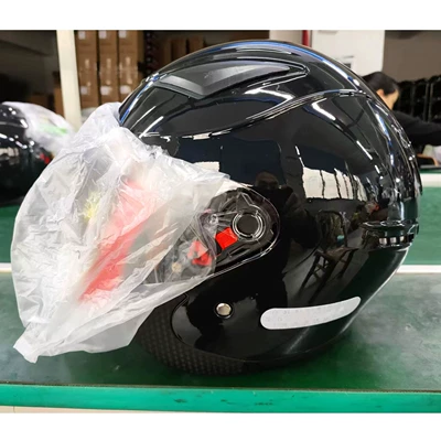 Safety Helmet, Unisex, Warm Half — Motosiklet kaskı (dəbilqə) - bright-black