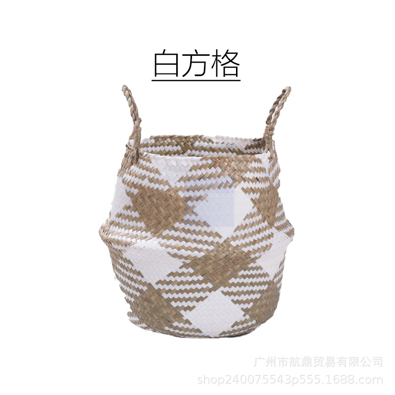 Grasas de mar tejidas a mano torsión varilla maceta medieval ligera lujoso alto sentido de viento silencioso almacenamiento de mano plegable azul