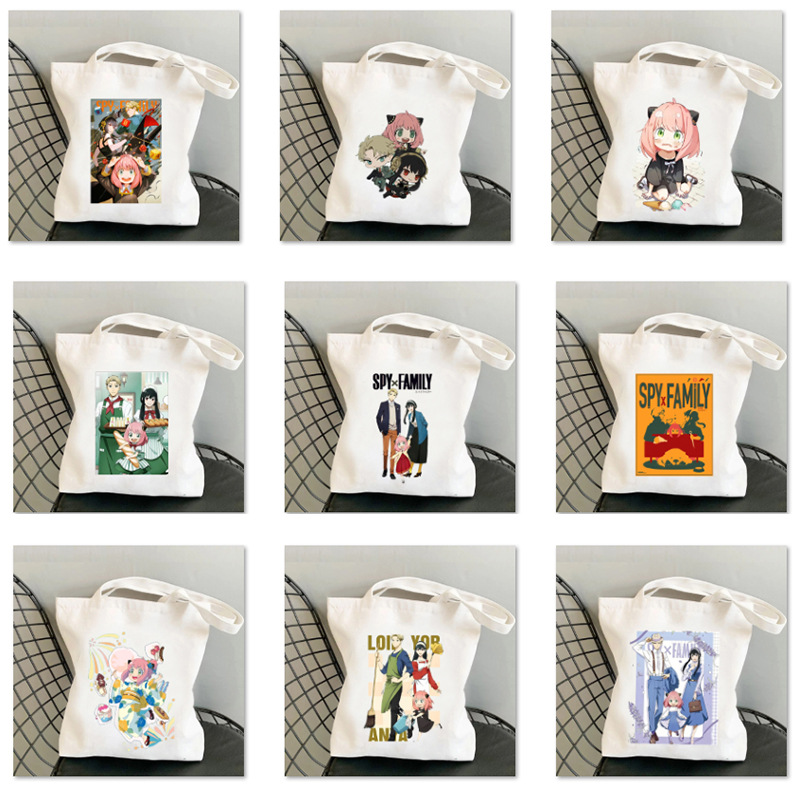Anime periférico espía play House bolso de lona estudiante diario bolso de compras bolso