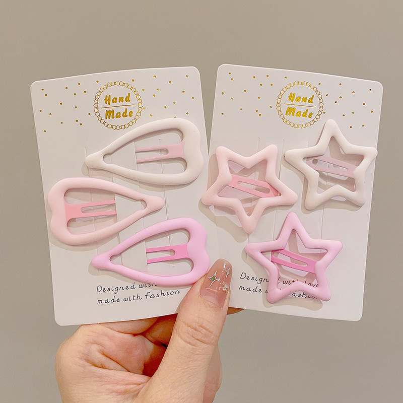 Pin de pelo de verano de dopamina rosa de alto nivel de sensación de frangeo un clip de pelo de frente acabado de pelo de broche adorable adornamiento para el pelo