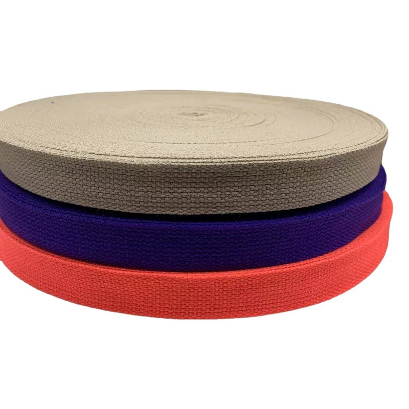 Оптовая продажа полиэстер-хлопковой ленты полотняного плетения для аксессуаров для багажа, ручек для холщовых сумок, черная и цветная утолщенная полиэстер-хлопковая лента