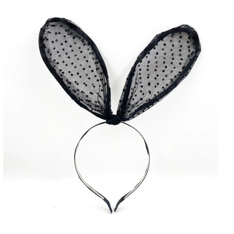 Headband Red Rabbit Lace Ears, Handmade Hair Accessory, High-Quality Graduation Party Style