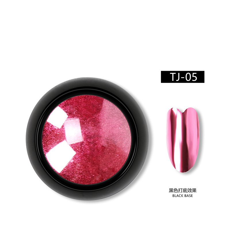 TikTok popular Hada de la harina espejo de color sólido galvanoplastia espejo mágico polvo brillo de uñas en polvo