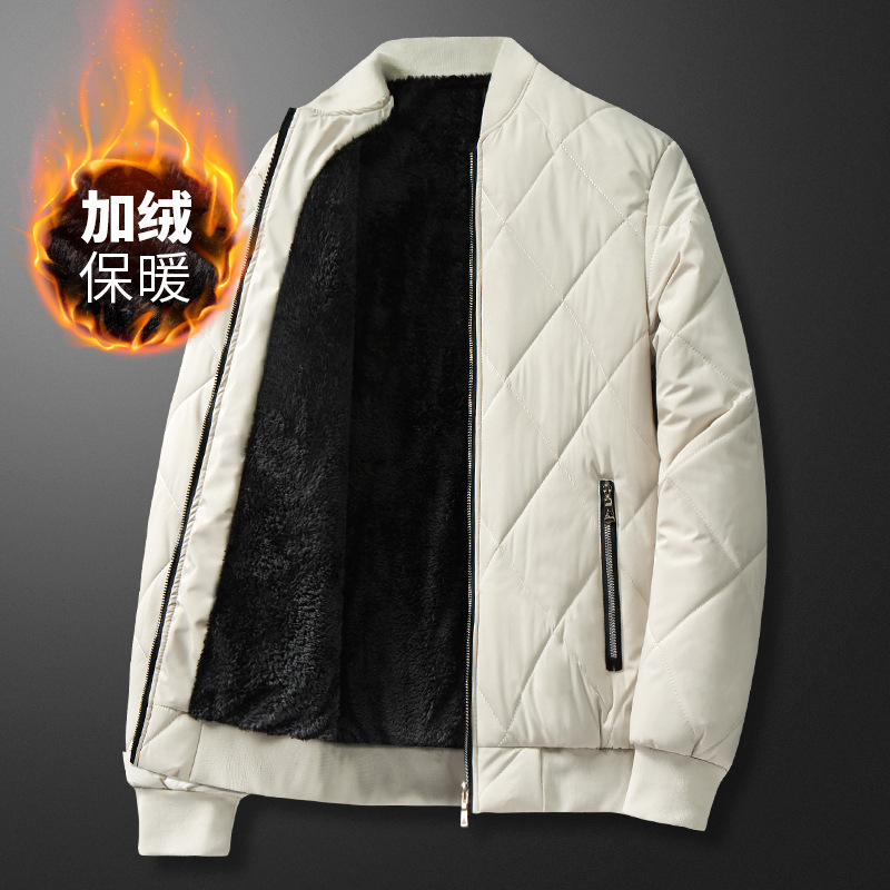 Chaqueta Acolchada con Cuello Béisbol para Hombre de Poliéster Térmica para Invierno