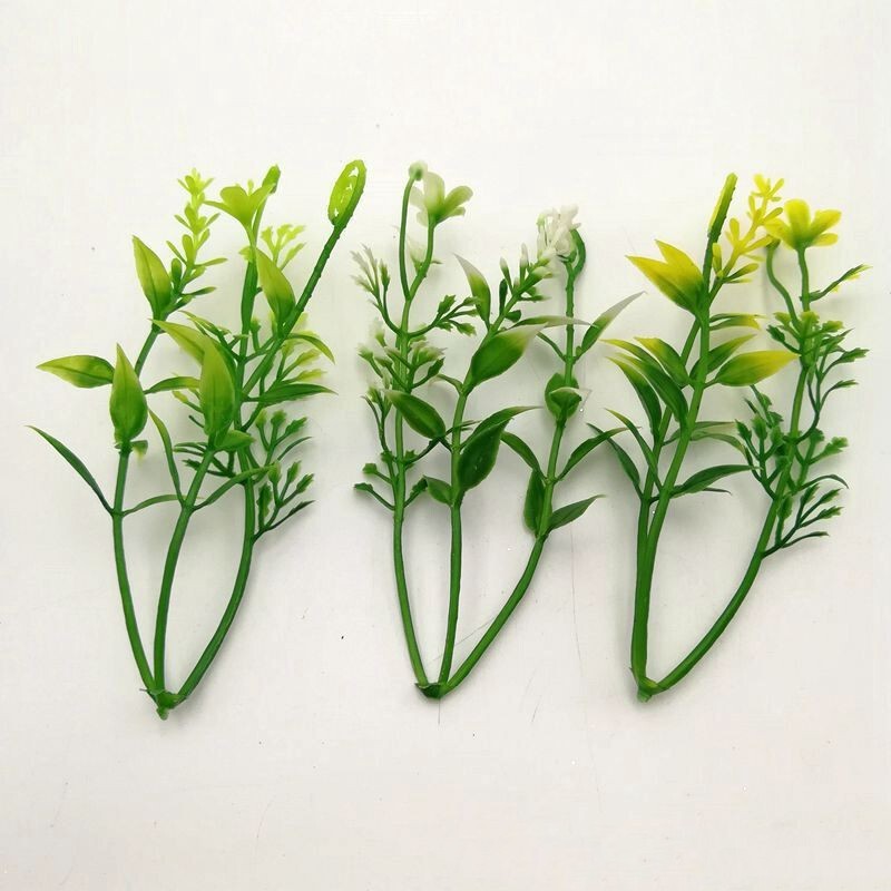 Simulation plastic accessories eucalyptus money leaf water grass 11cm trigeminal water grass water grass accessories potted plant