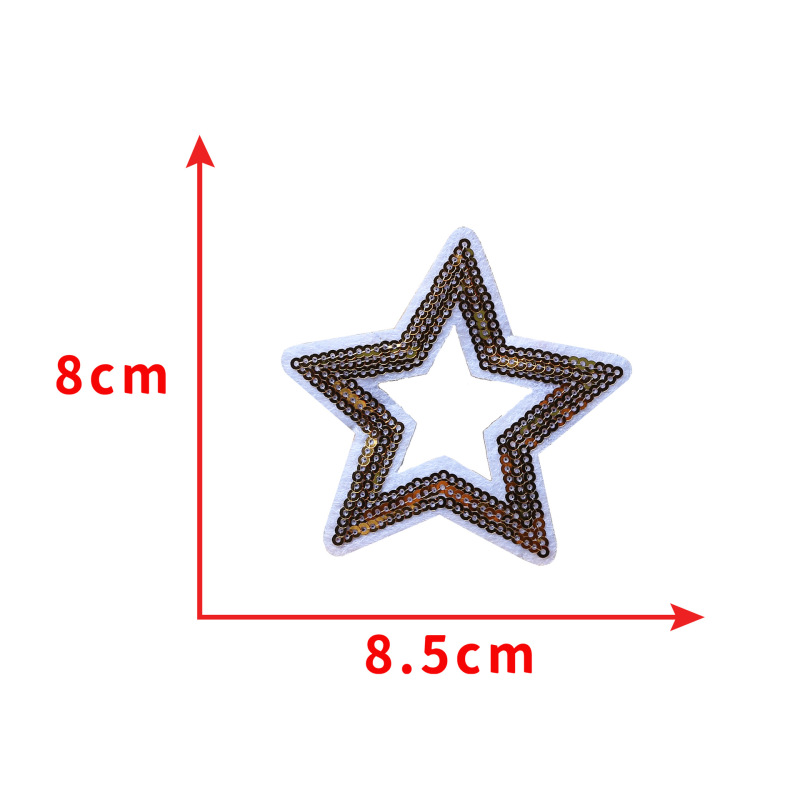 在庫あり 新品 カラフルな五芒星 スパンコール刺繍 布製ワッペン バッグ用パッチ 衣類用ワッペン 多用途刺繍ワッペン 卸売|undefined