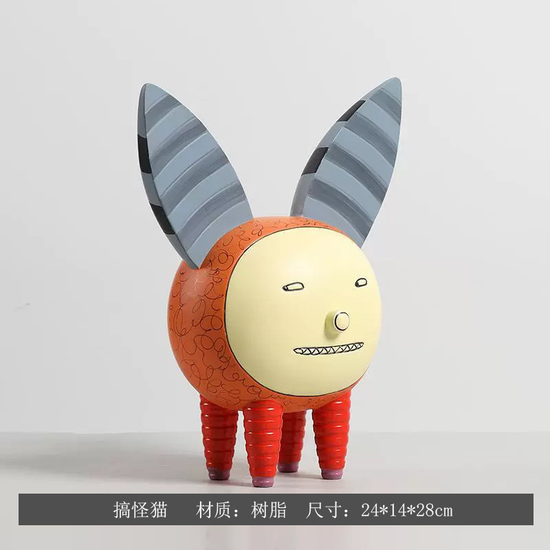 モダンでシンプルなかわいいペットの猫とクマの幾何学的な動物の装飾品北欧ホームモデルルームワインキャビネット子供部屋の装飾|undefined