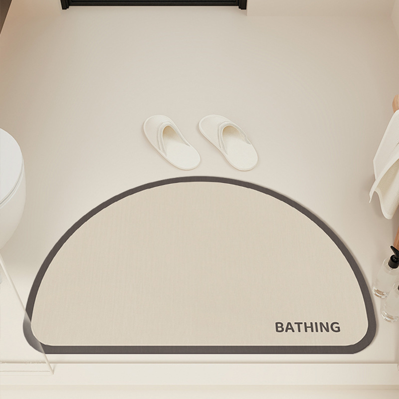 シンプルな珪藻泥フロアマット浴室滑り止めフロアマット吸水速乾フットマット家庭用浴室トイレドアマット|undefined