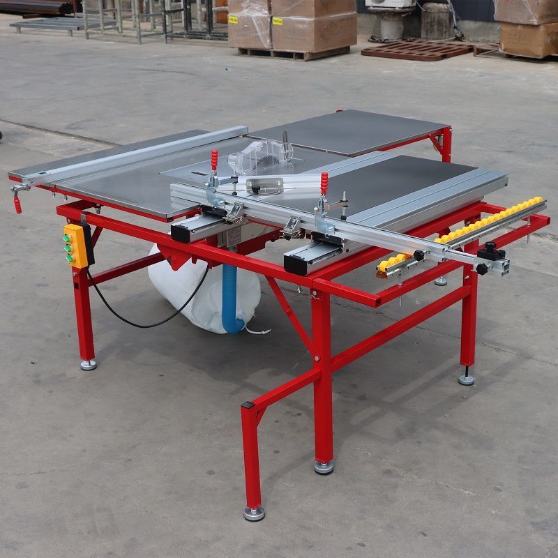 Mesa de sierra de empuje de carpintería multifuncional Mesa de sierra plegable Mesa de sierra de empuje de precisión de carpintería